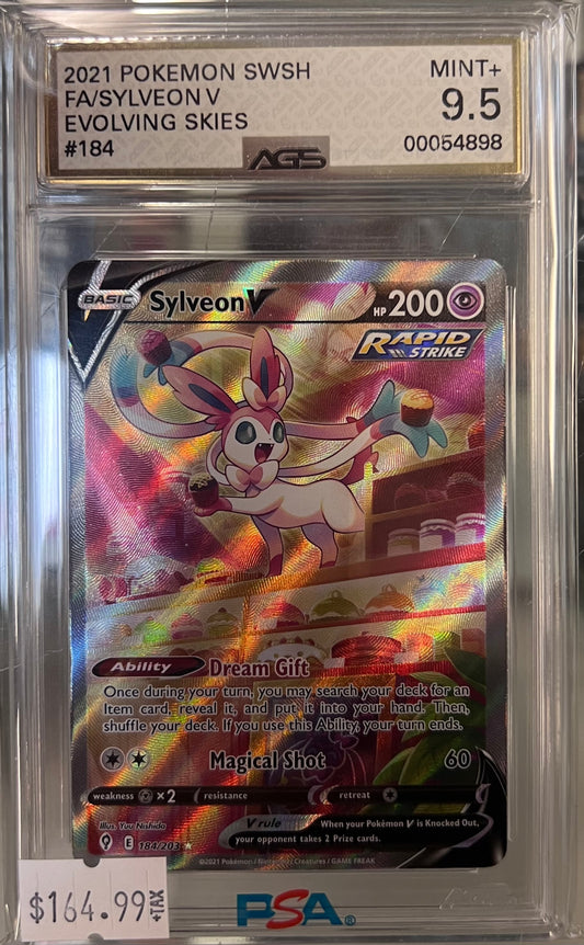 2021 Pokemon Sword & Shield Series - Evolving Skies - 184 - Sylveon V - AGS 9.5 MINT