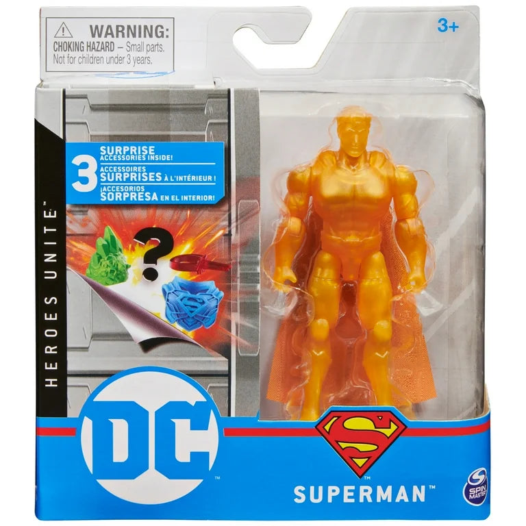 Spin Master - Superman (Gold) with 3 Mystery Accessories - 4" Action Figure