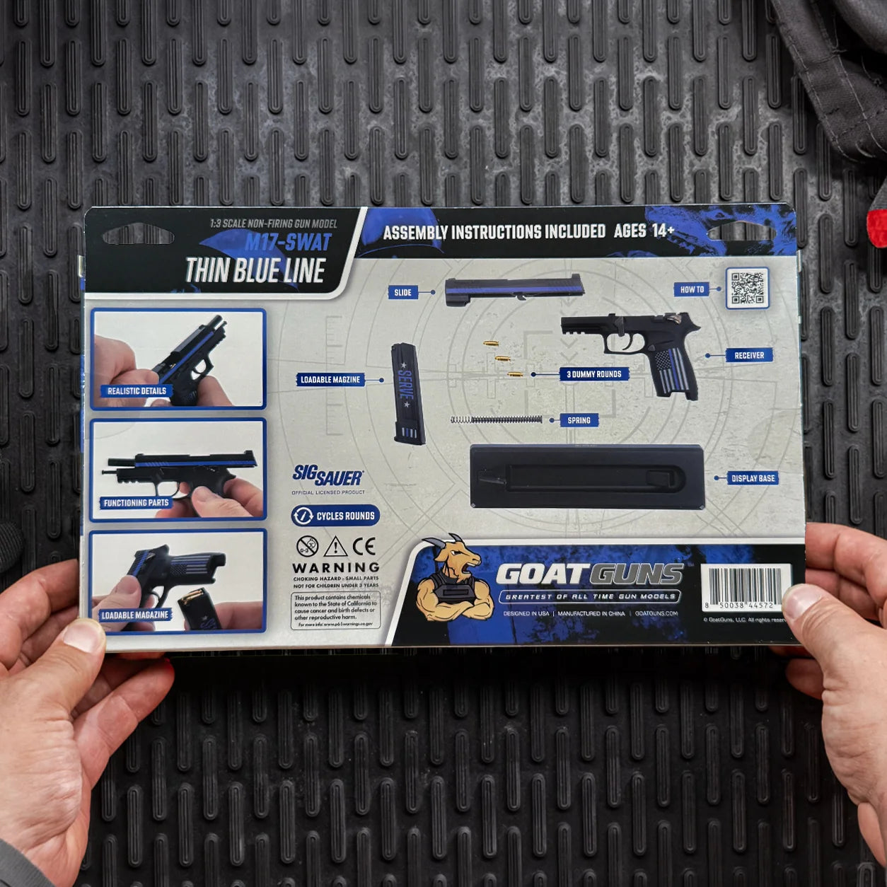 Miniature SIG SAUER M17 Die Cast Model Kit - (SIG SAUER M17 Model Thin Blue Line)
