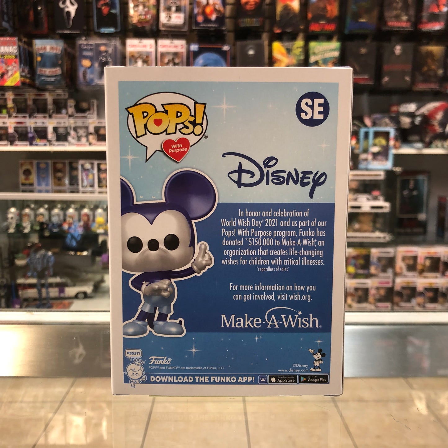 Funko Pop! Disney - Mickey Mouse (Make-A-Wish) Metallic Blue - SE