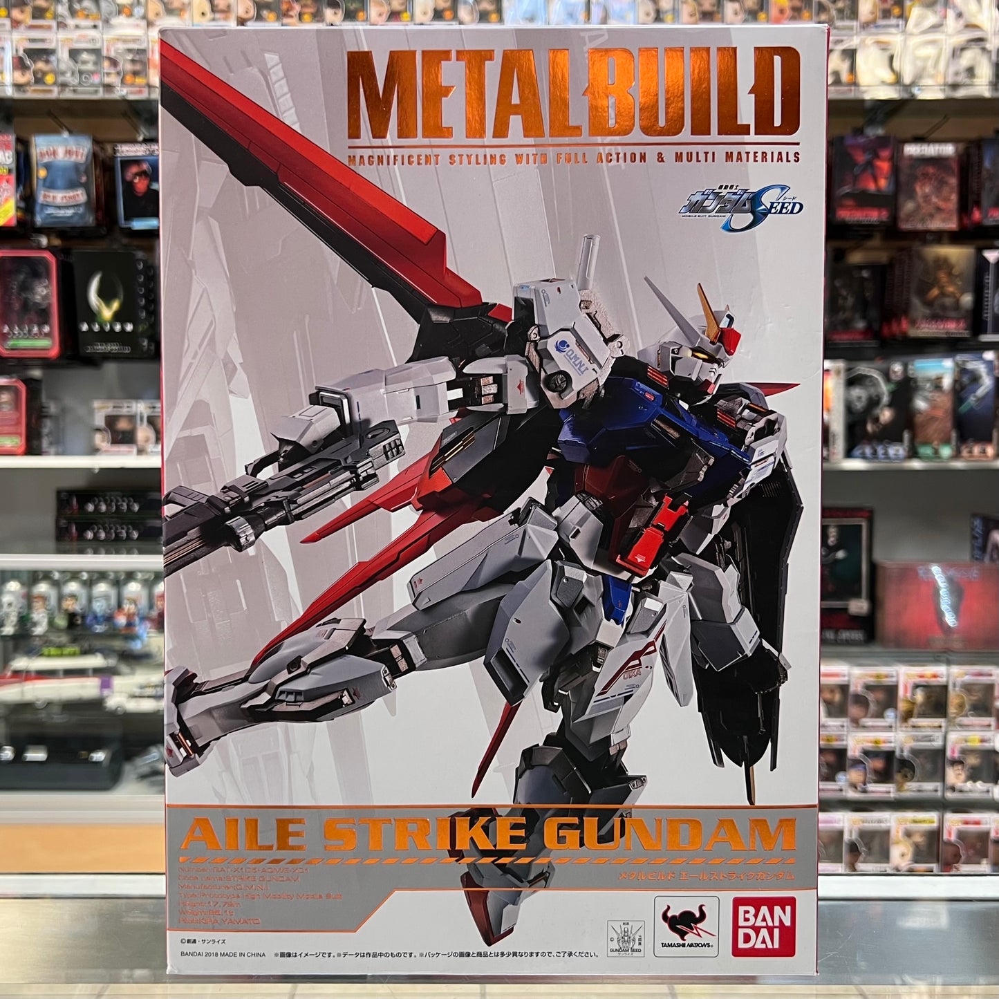 Bandai Metal Build Gundam SEED Aile Strike Gundam Figure (OPEN BOX)