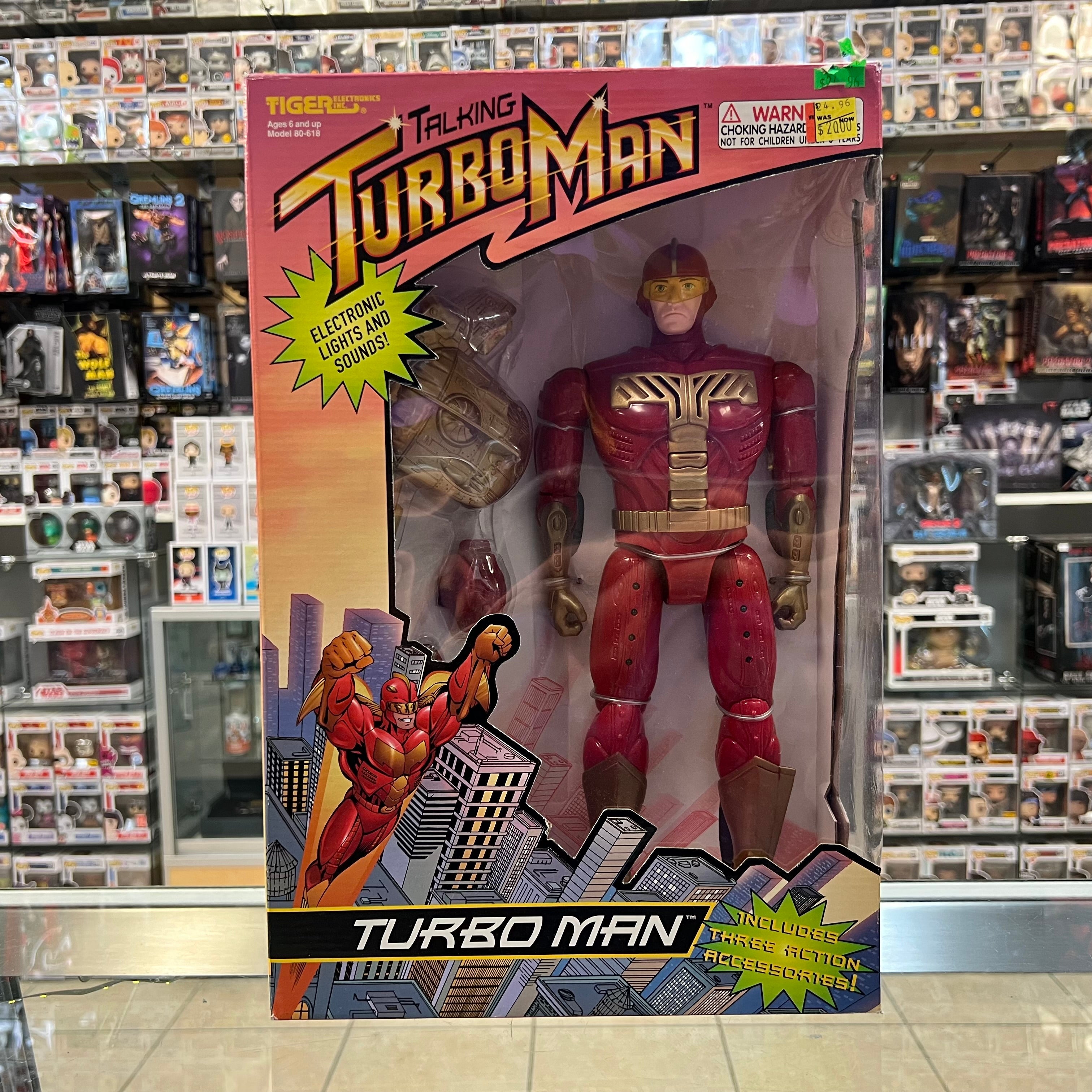 Talking Turbo Man Model 80-618 - Tiger Electronics - 1996 -13.5 inches –  Cosmic Destroyer's Collectibles