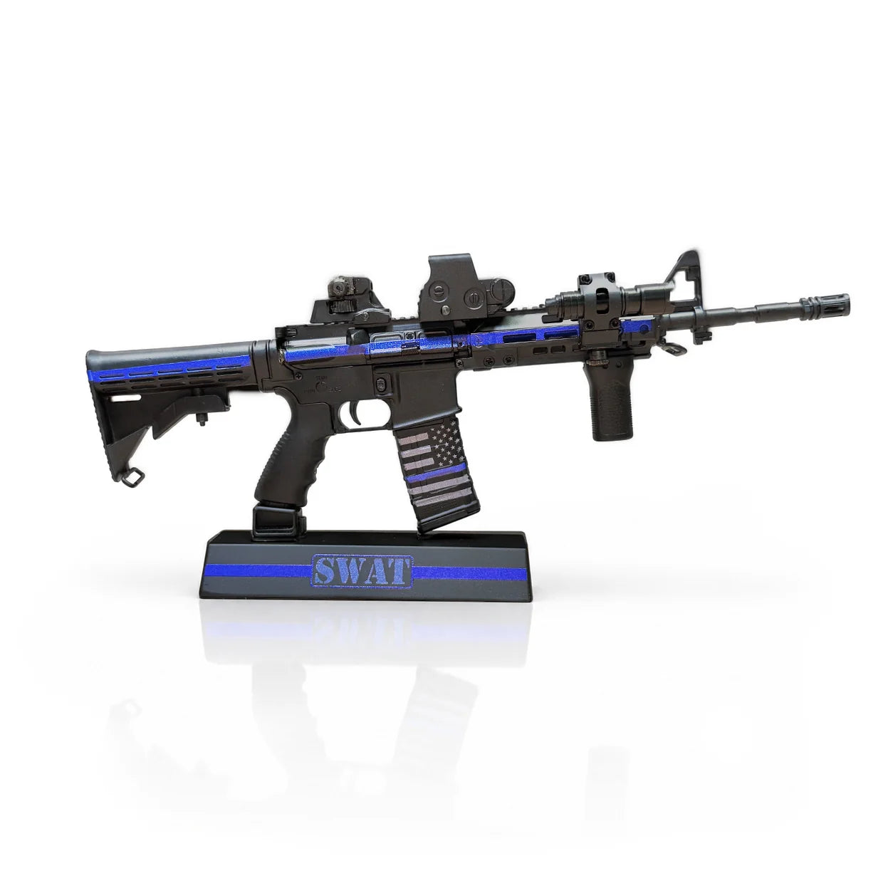 Miniature AR-15 Die Cast Model Kit - (AR15 Model - Thin Blue Line/SWAT)