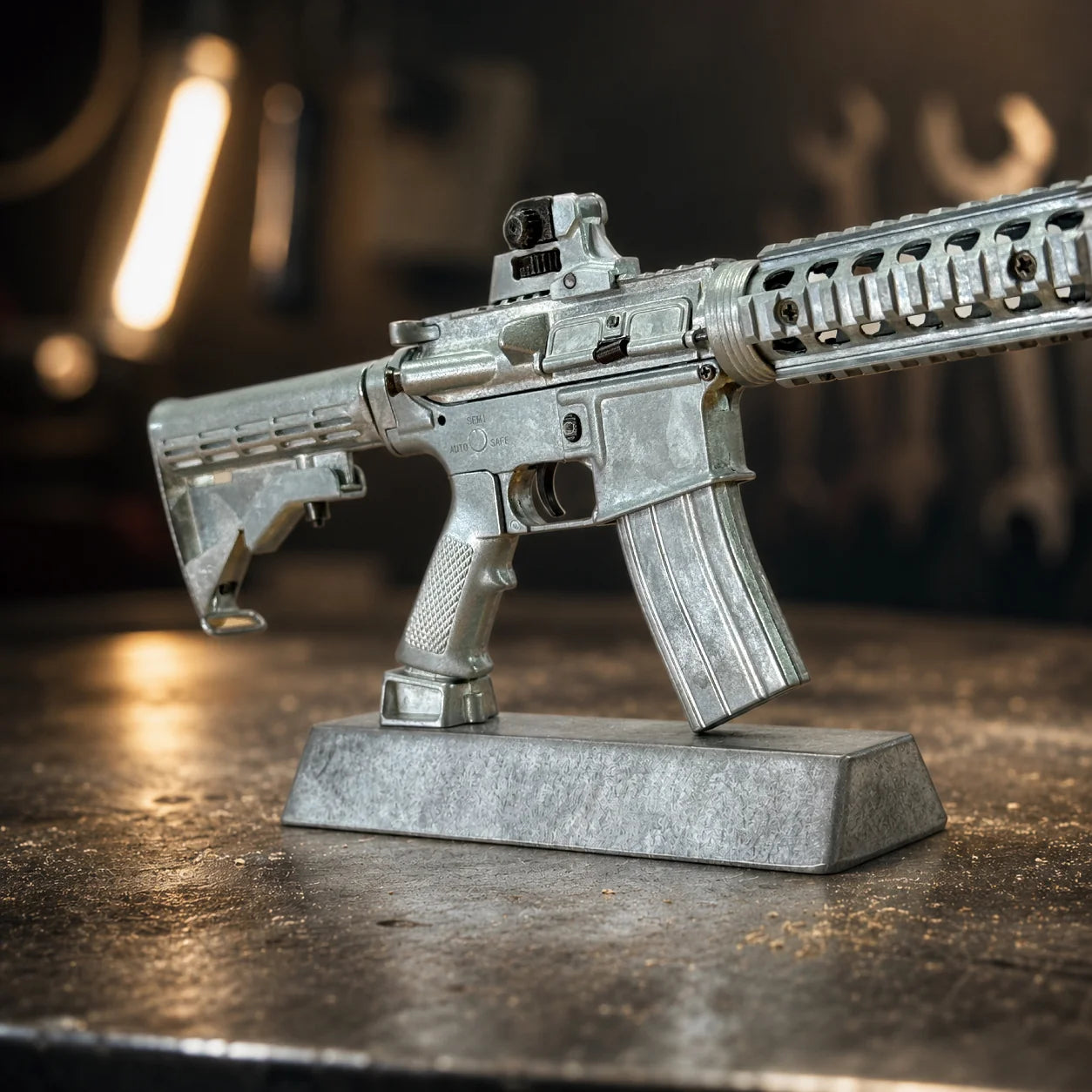 Miniature AR-15 Die Cast Model Kit - (AR15 Model - Raw Diecast)