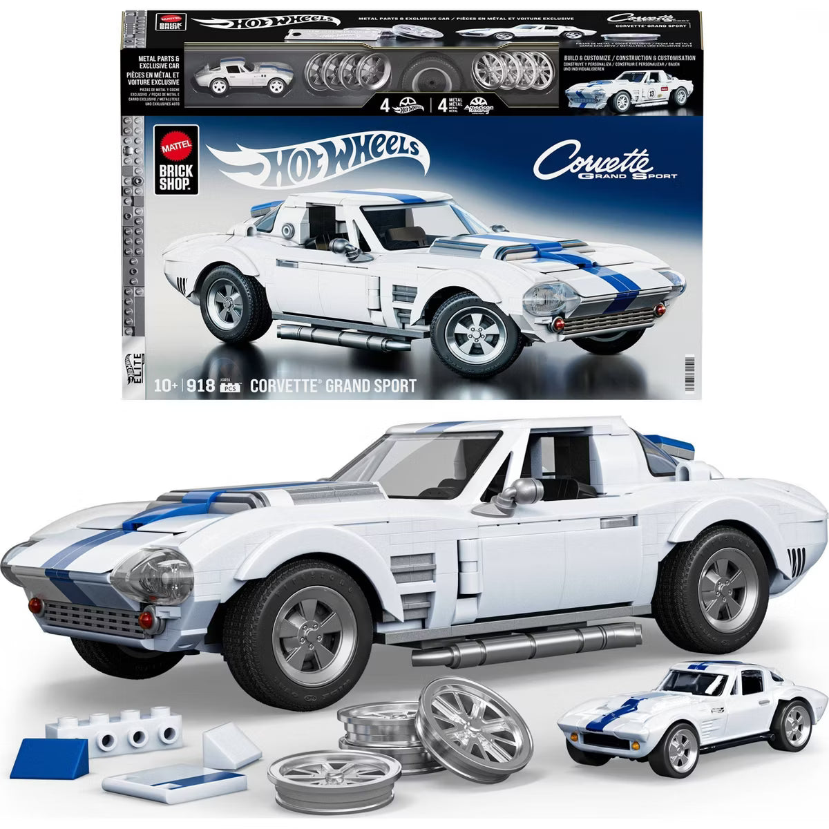 Mattel Brick Shop Hot Wheels Corvette Grand Sport - 918pcs