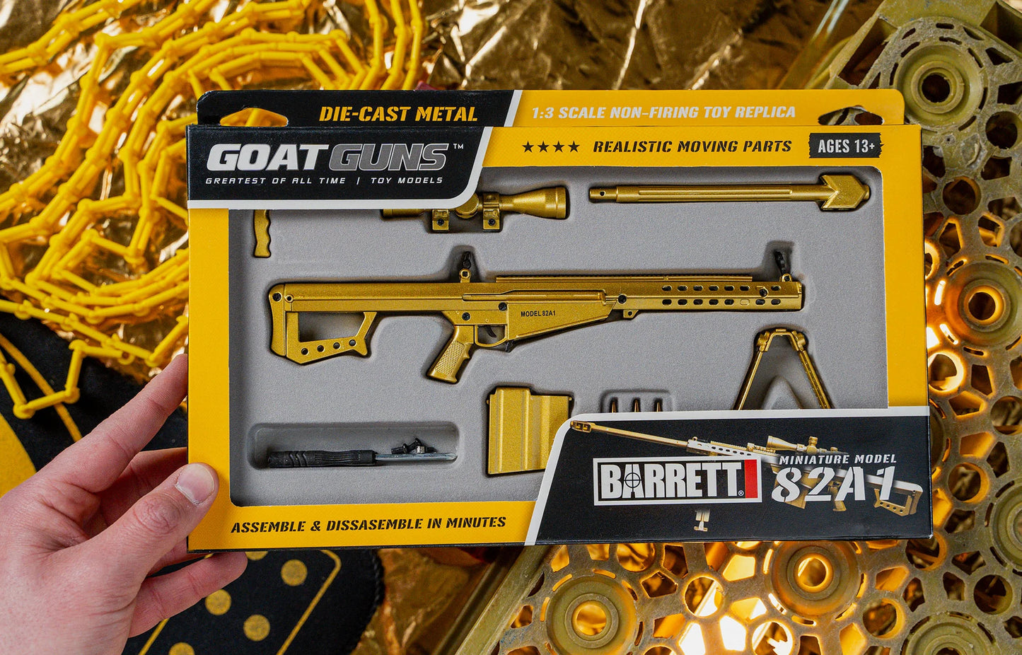 Miniature Barrett 82A1 Die Cast Model Kit - (BARRETT 50cal Model - Gold)