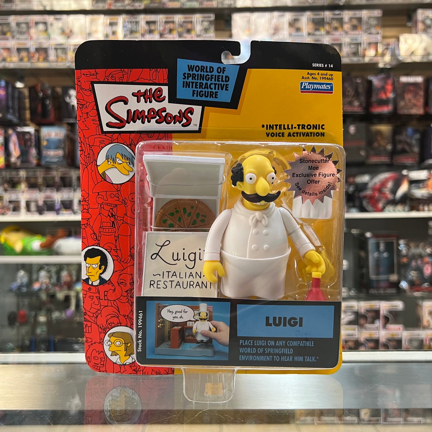 Playmates - The Simpsons World of Springfield - Luigi - Interactive Figures - 2003 - Series #14