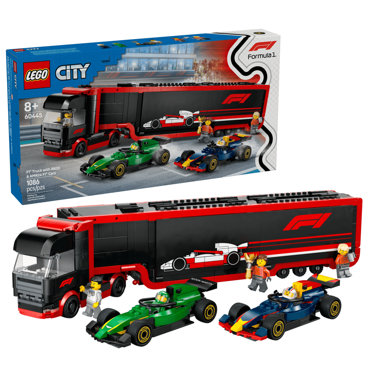 LEGO CITY - F1® Truck with RB20 & AMR24 F1® Cars - 60445