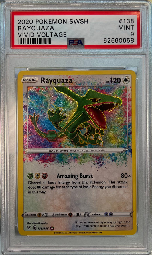 2020 Pokémon SWSH - Rayquaza #138 (Amazing Rare) - Vivid Voltage - PSA 9 MINT