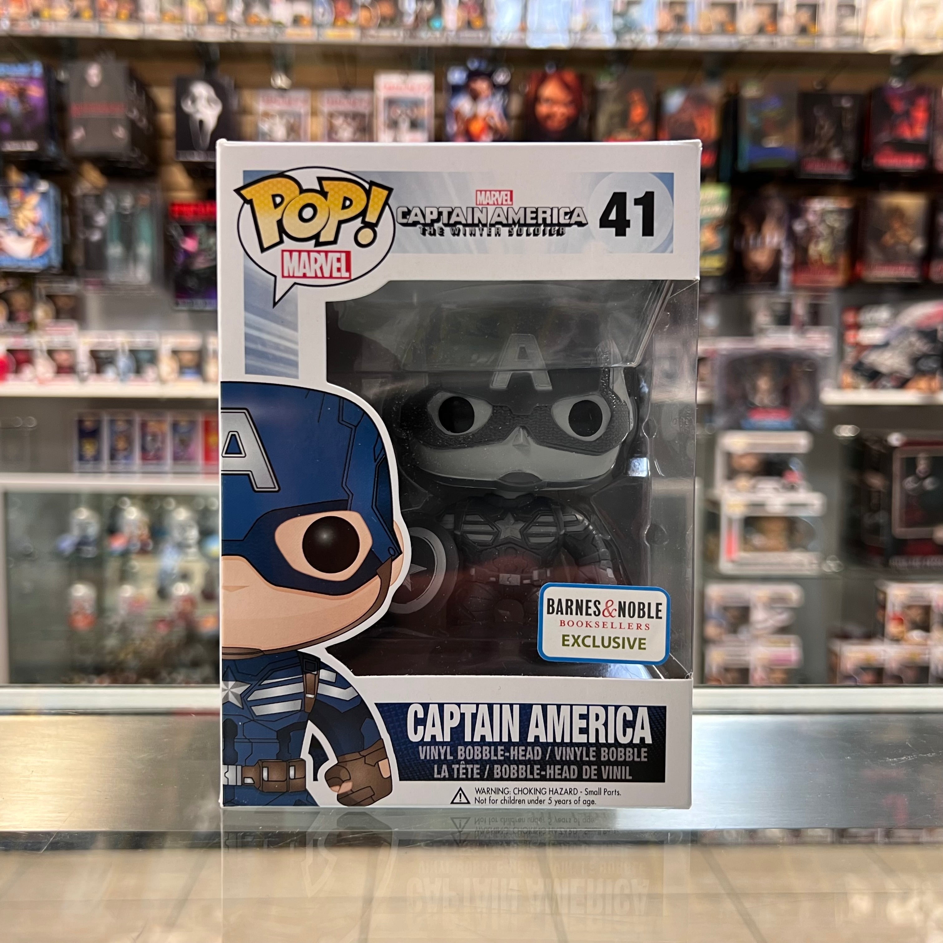 Funko Pop! Barnes & Noble Exclusive Captain America Black And White #41 Marvel. outlet