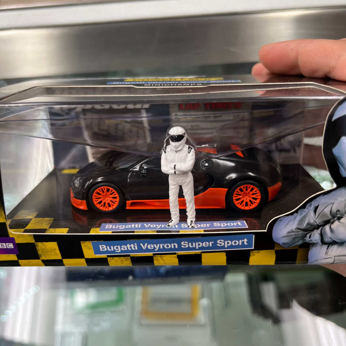 TopGear - Power Laps - Bugatti Veyron Super Sport 2011 Carbon/Orange World Record Car (Diecast Car) Minichamps