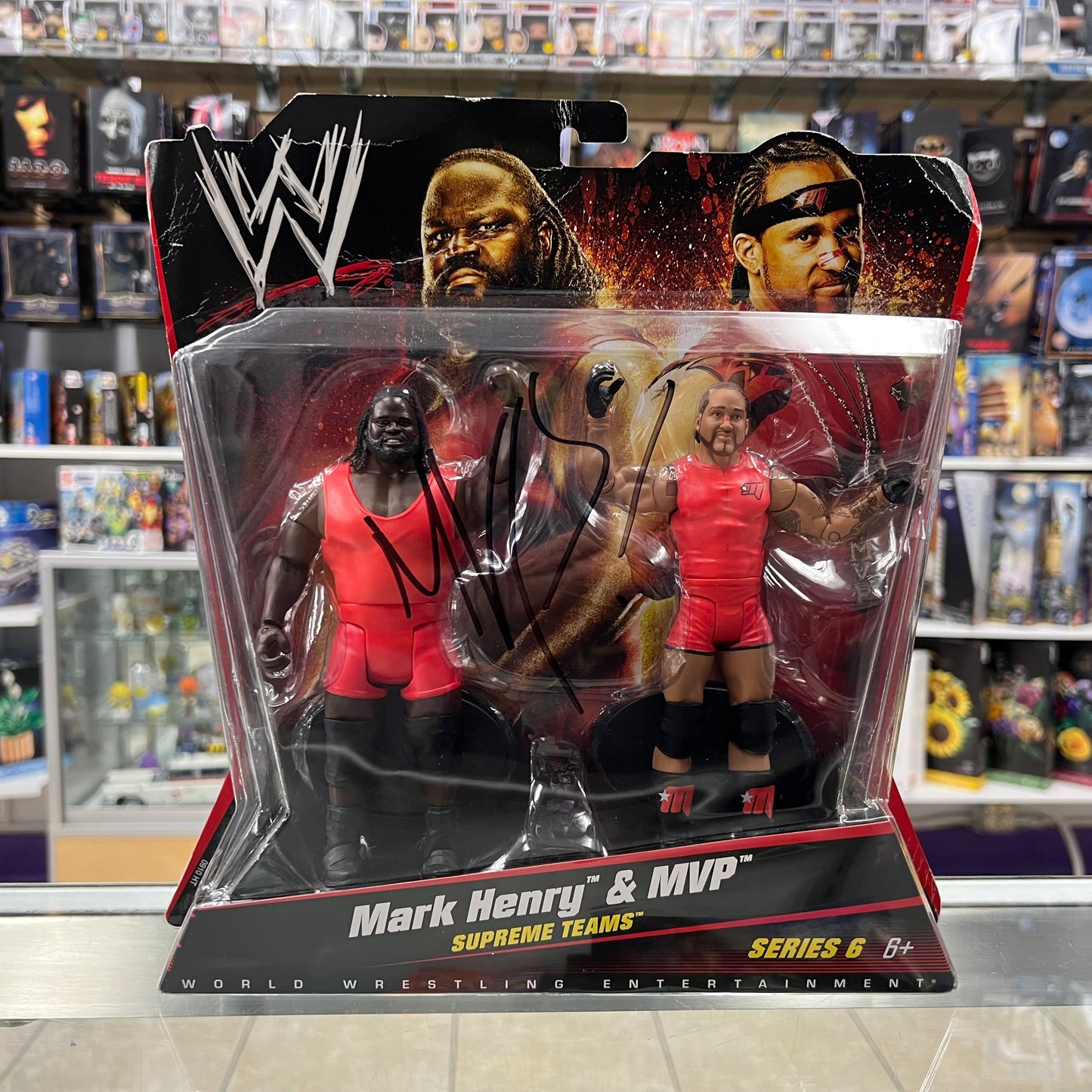 WWE Wrestling Battle Pack - Mark Henry & MVP Action Figure 2-Pack - Series 6 - MVP AUTOGRAPH (NO C.O.A.) SEE PICS!