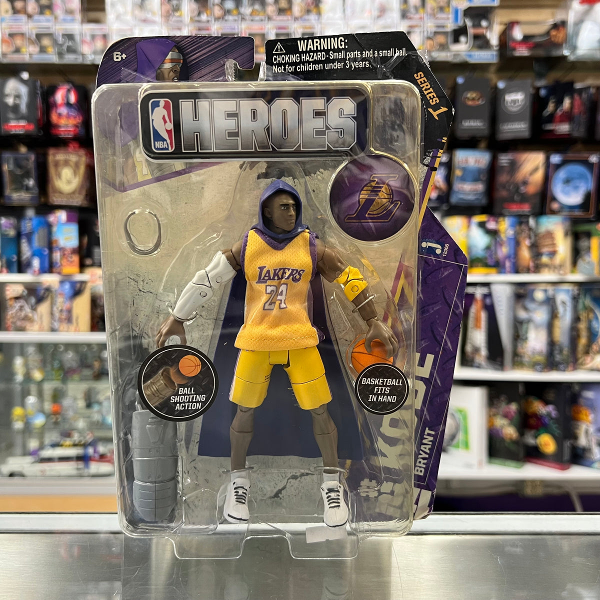 NBA Heroes - Kobe Bryant (LA Lakers #24) - 6" Action Figure - Series 1 - 2014 *Damaged Cardstock* *SEE PHOTOS*