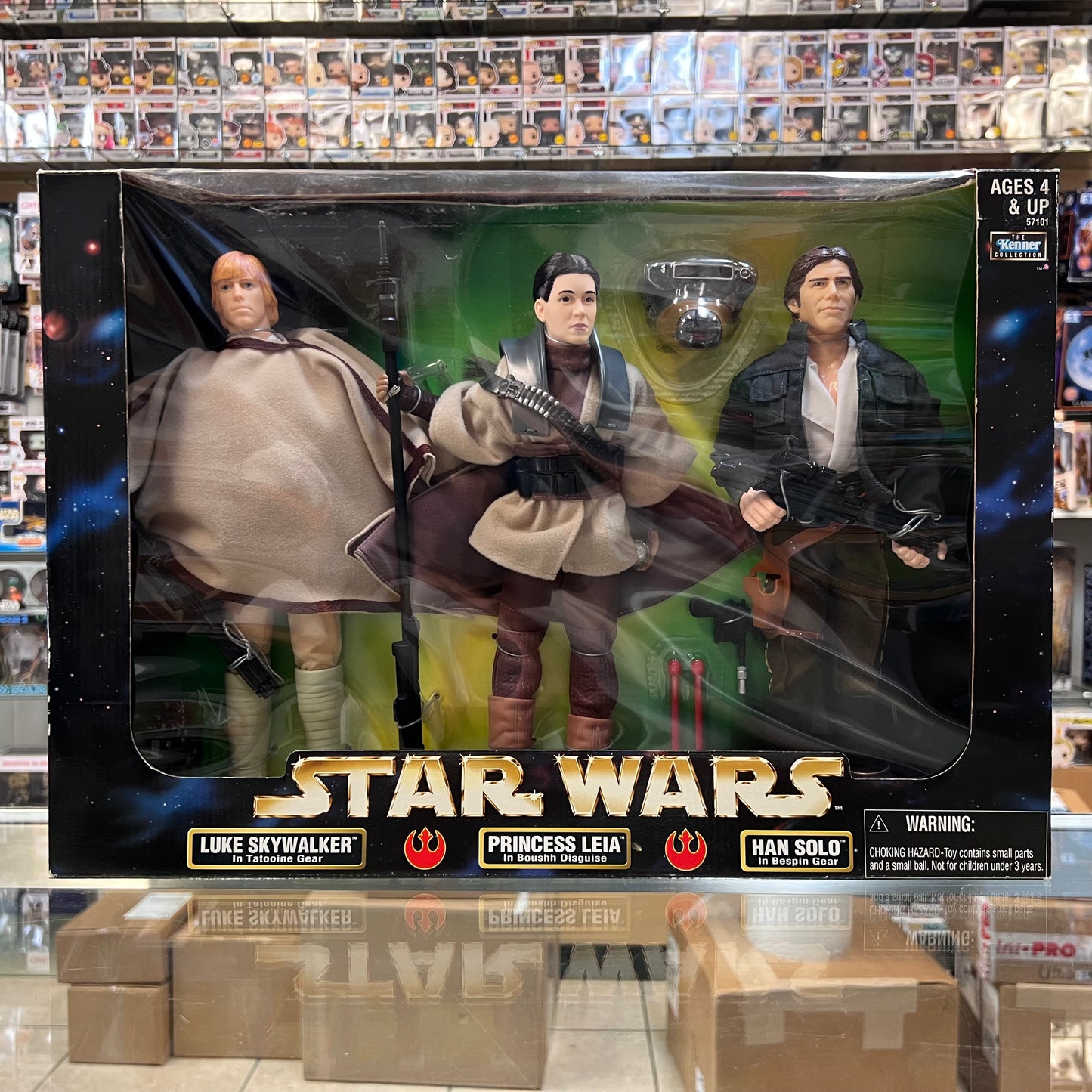 Star Wars Action Collection 12" Luke Skywalker Princess Leia Han Solo 3 pack Kenner