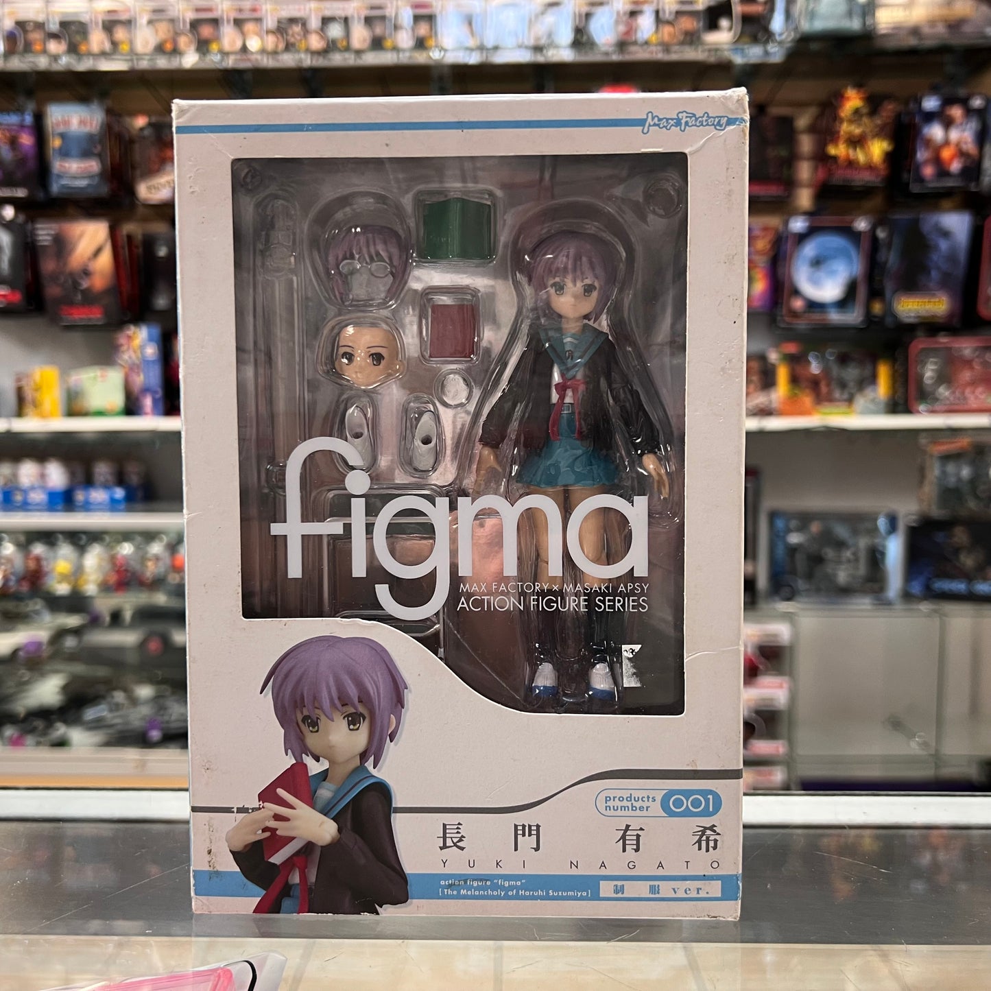 Figma 001 - Yuki Nagato Figma Action Figure Uniform Ver. (Melancholy Haruhi Suzumiya) Max Factory (OPEN BOX)
