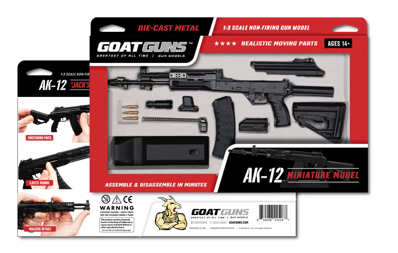 Miniature AK-12 Die Cast Model Kit - (AK12 Model - Black)