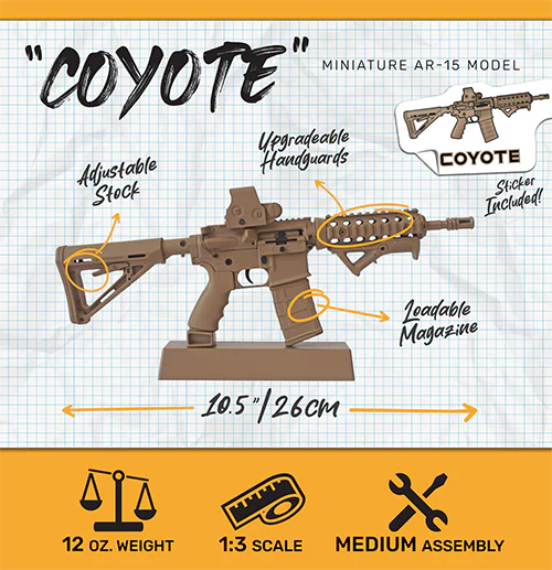 Miniature AR15 Die Cast Model Kit - (AR15 Model - Coyote)