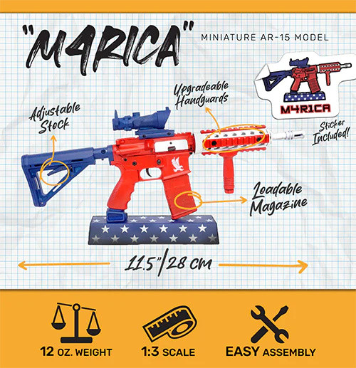 Miniature AR-15 Die Cast Model Kit - (AR15 Model - USA)