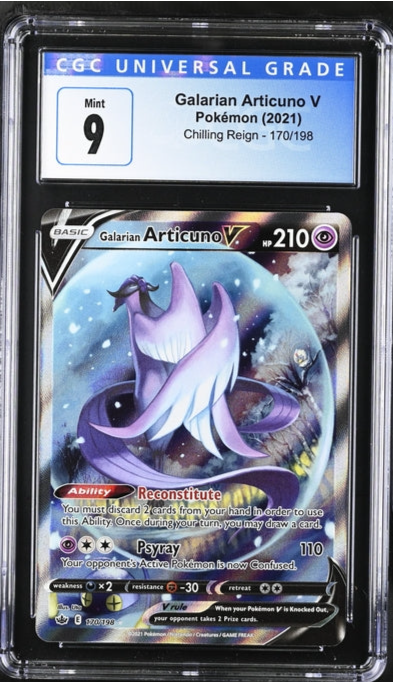 2021 Pokémon - Galarian Articuno V #170 - Chilling Reign - CGC 9 MINT