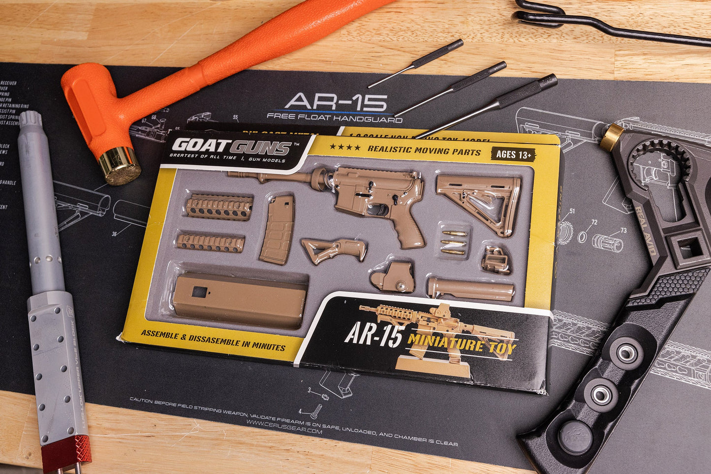 Miniature AR15 Die Cast Model Kit - (AR15 Model - Coyote)