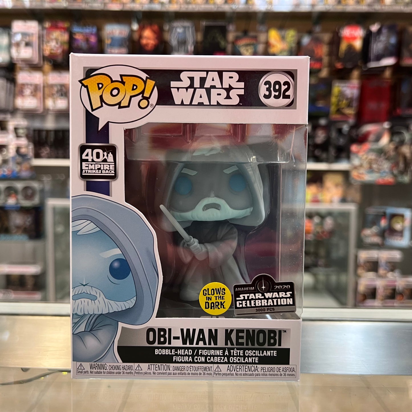 Funko Pop! Star Wars Obi-Wan Kenobi Star Wars Celebrations 2020 - 3000pc Glow in the Dark - 392