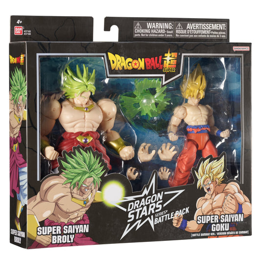 Dragon Ball Super - Dragon Stars - Super Saiyan Goku (Battle Damage Ver.) Vs Super Saiyan Broly (2 pack) -  Action Figure
