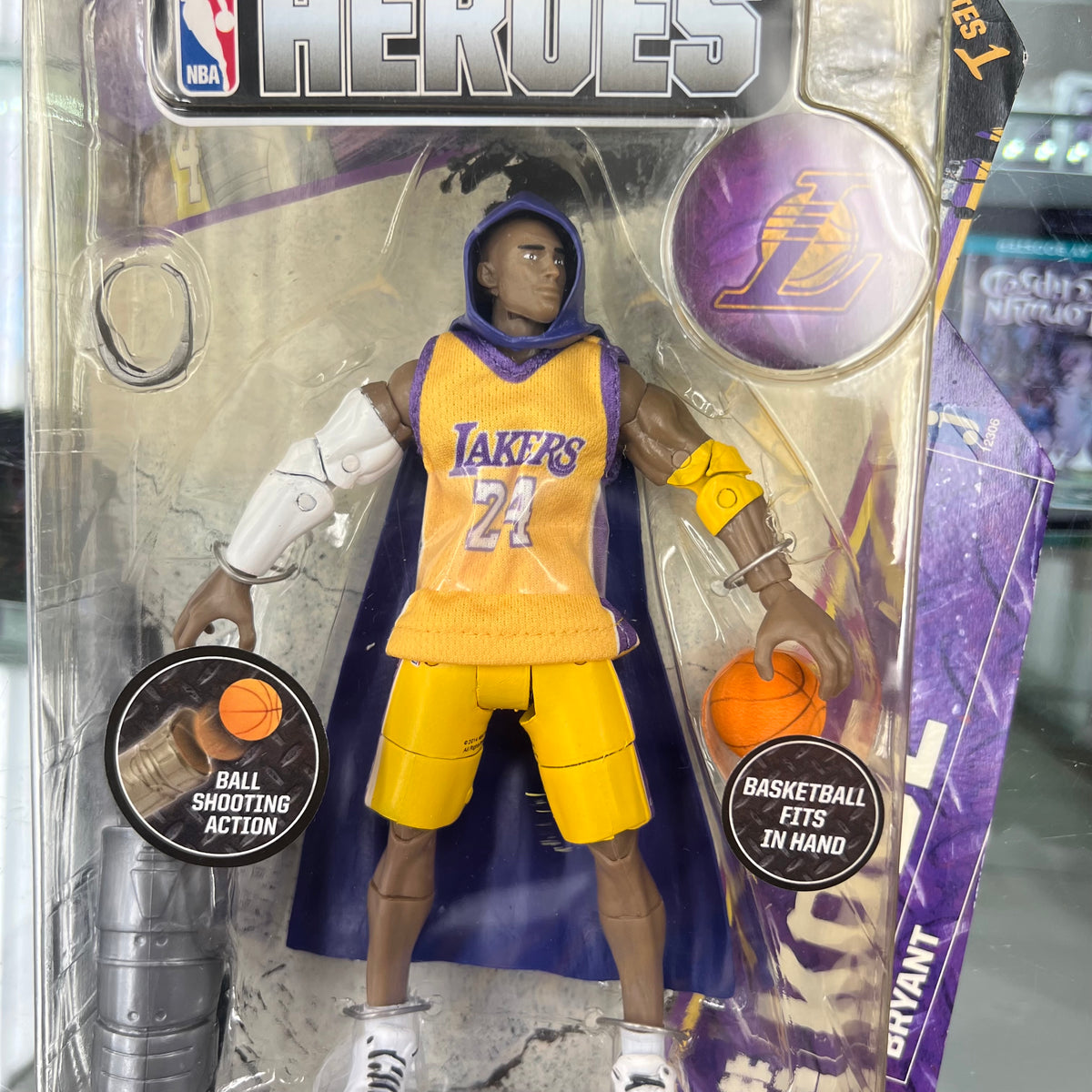NBA Heroes - Kobe Bryant (LA Lakers #24) - 6" Action Figure - Series 1 - 2014 *Damaged Cardstock* *SEE PHOTOS*