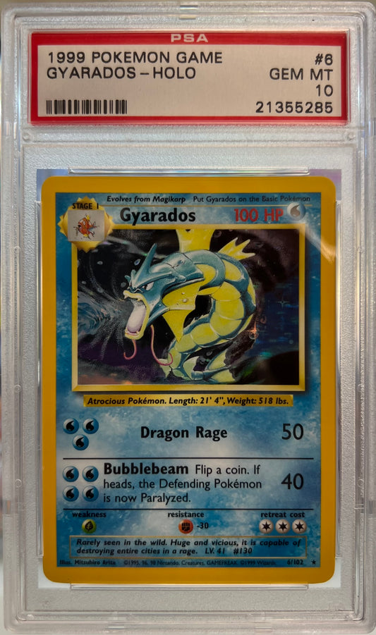 1999 Pokémon Game - Gyarados #8 - Holo - PSA 10 Gem Mint