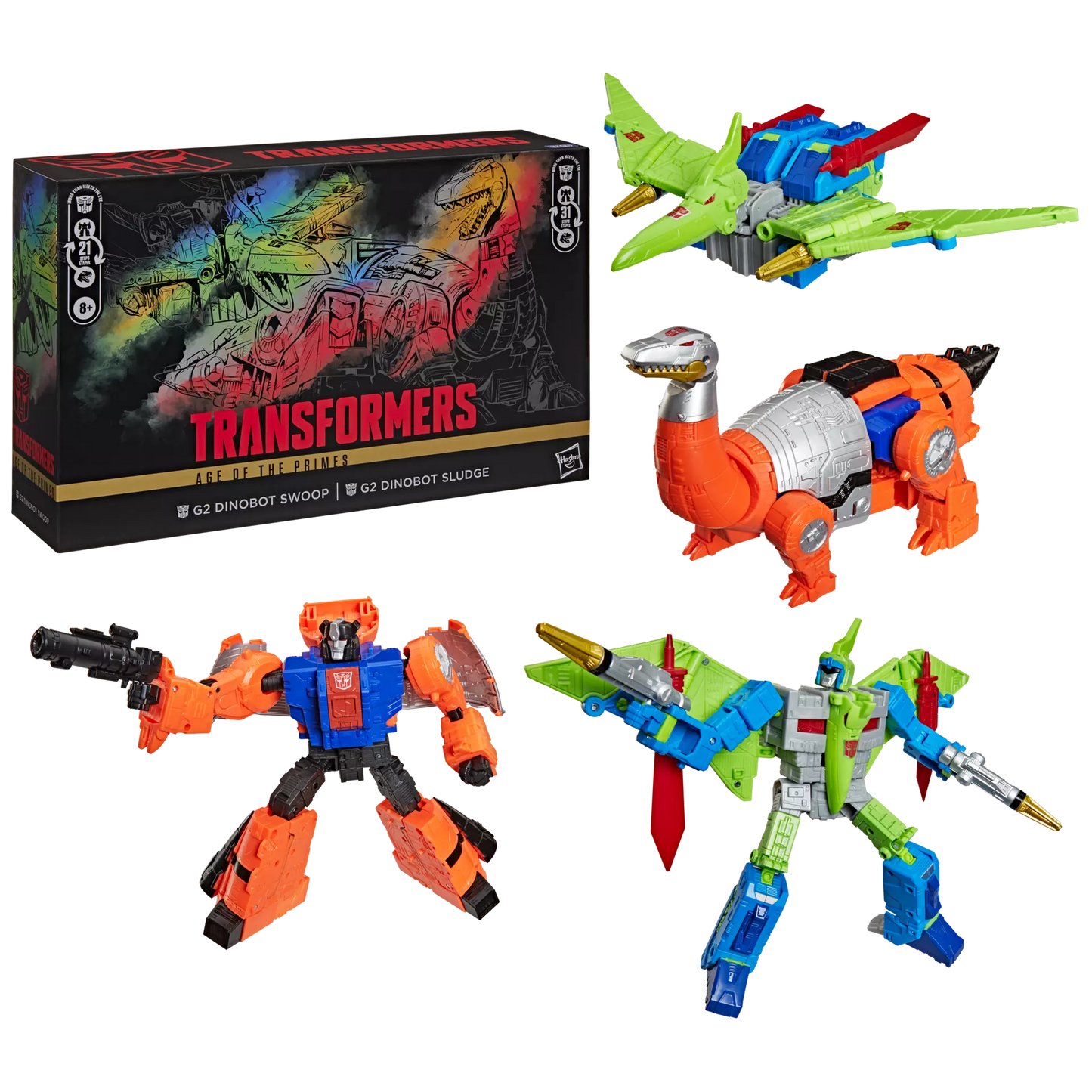 Transformers Age of the Primes G2 Dinobot Swoop and G2 Dinobot Sludge