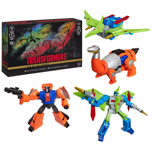 Transformers Age of the Primes G2 Dinobot Swoop and G2 Dinobot Sludge