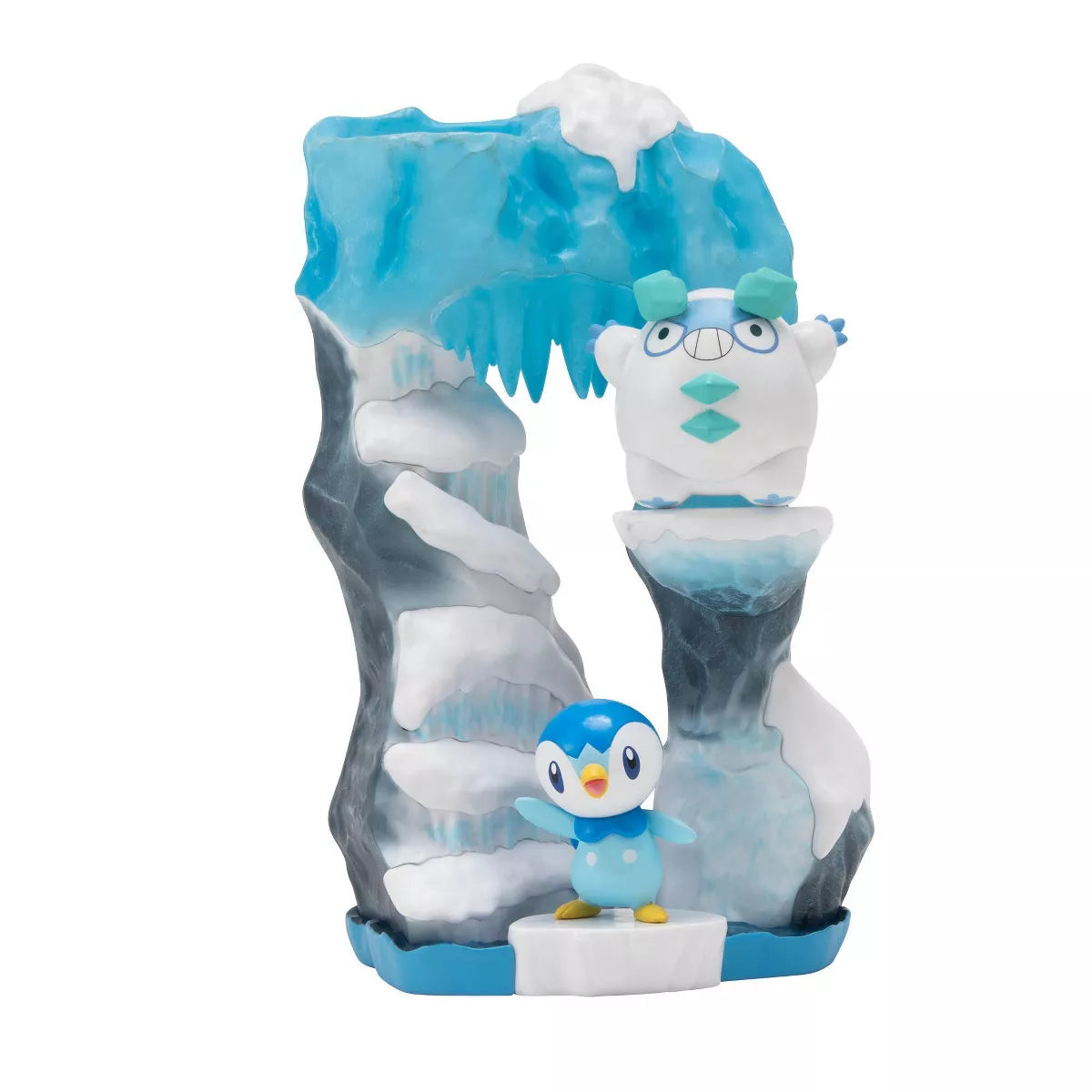 Pokémon Select - Snowy Hill Glacier Environment Display with Galarian Darumaka and Piplup Mini Figures