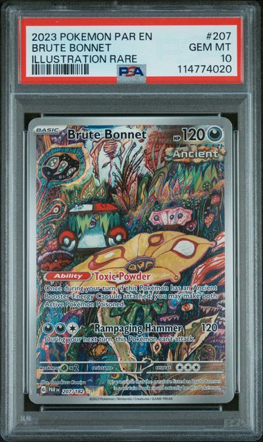 2023 POKEMON PAR EN-PARADOX RIFT #207 BRUTE BONNET ILLUSTRATION RARE - PSA 10 GEM MINT