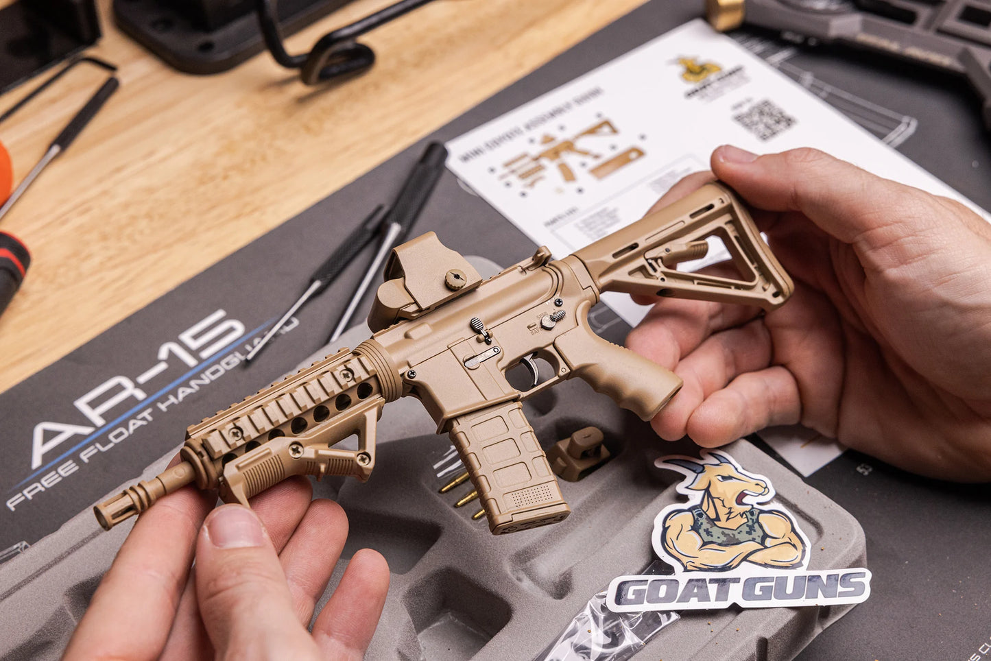 Miniature AR15 Die Cast Model Kit - (AR15 Model - Coyote)