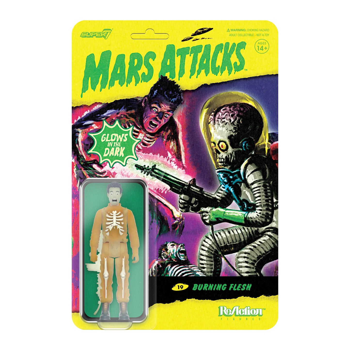 Super7 - Mars Attacks ReAction Figure - Burning Flesh (Glow)