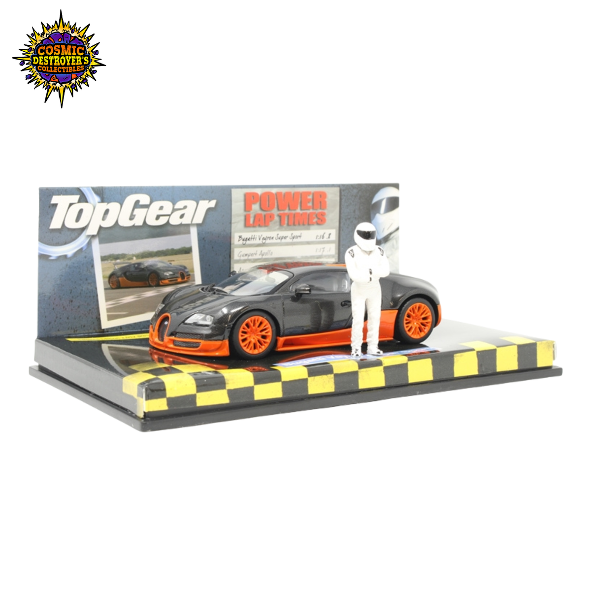 TopGear - Power Laps - Bugatti Veyron Super Sport 2011 Carbon/Orange World Record Car (Diecast Car) Minichamps
