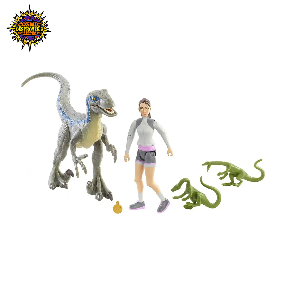 Jurassic World: Camp Cretaceous - Dino Escape - Yaz & Velociraptor Blue - Action Figure 2-Pack