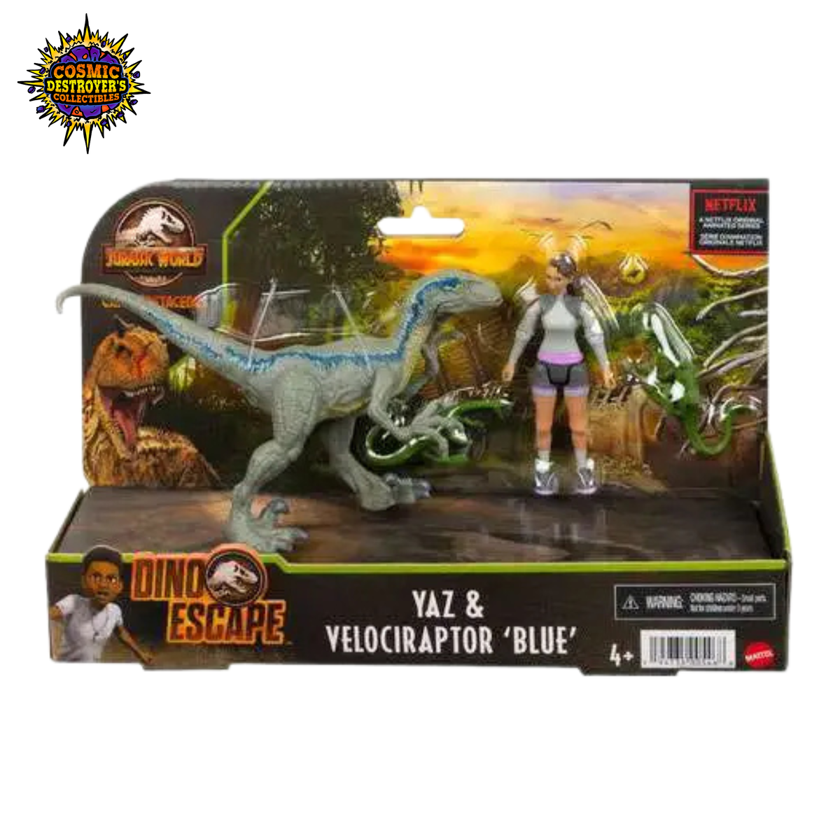 Jurassic World: Camp Cretaceous - Dino Escape - Yaz & Velociraptor Blue - Action Figure 2-Pack