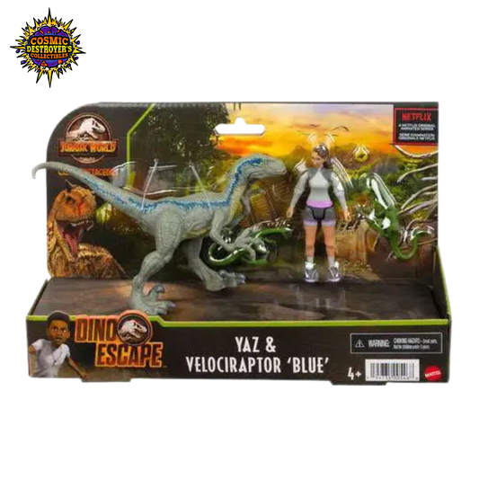 Jurassic World: Camp Cretaceous - Dino Escape - Yaz & Velociraptor Blue - Action Figure 2-Pack