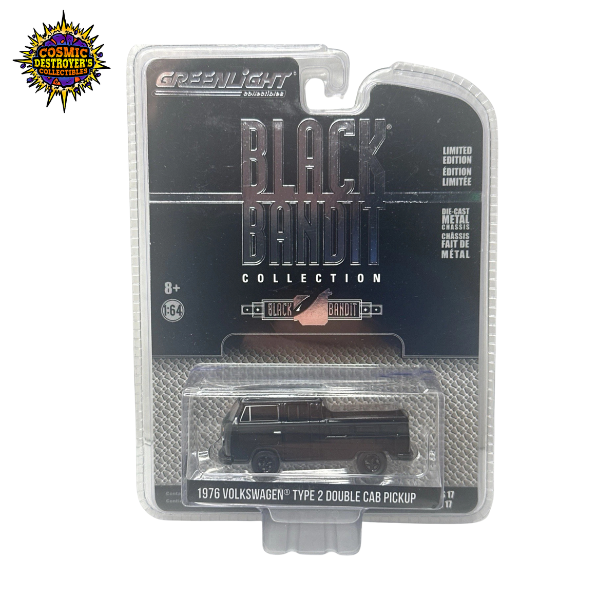 Greenlight - Black Bandit Collection - 1976 Volkswagen Type 2 Double Cab Pickup - LE3000 (Diecast) 1:64 Scale