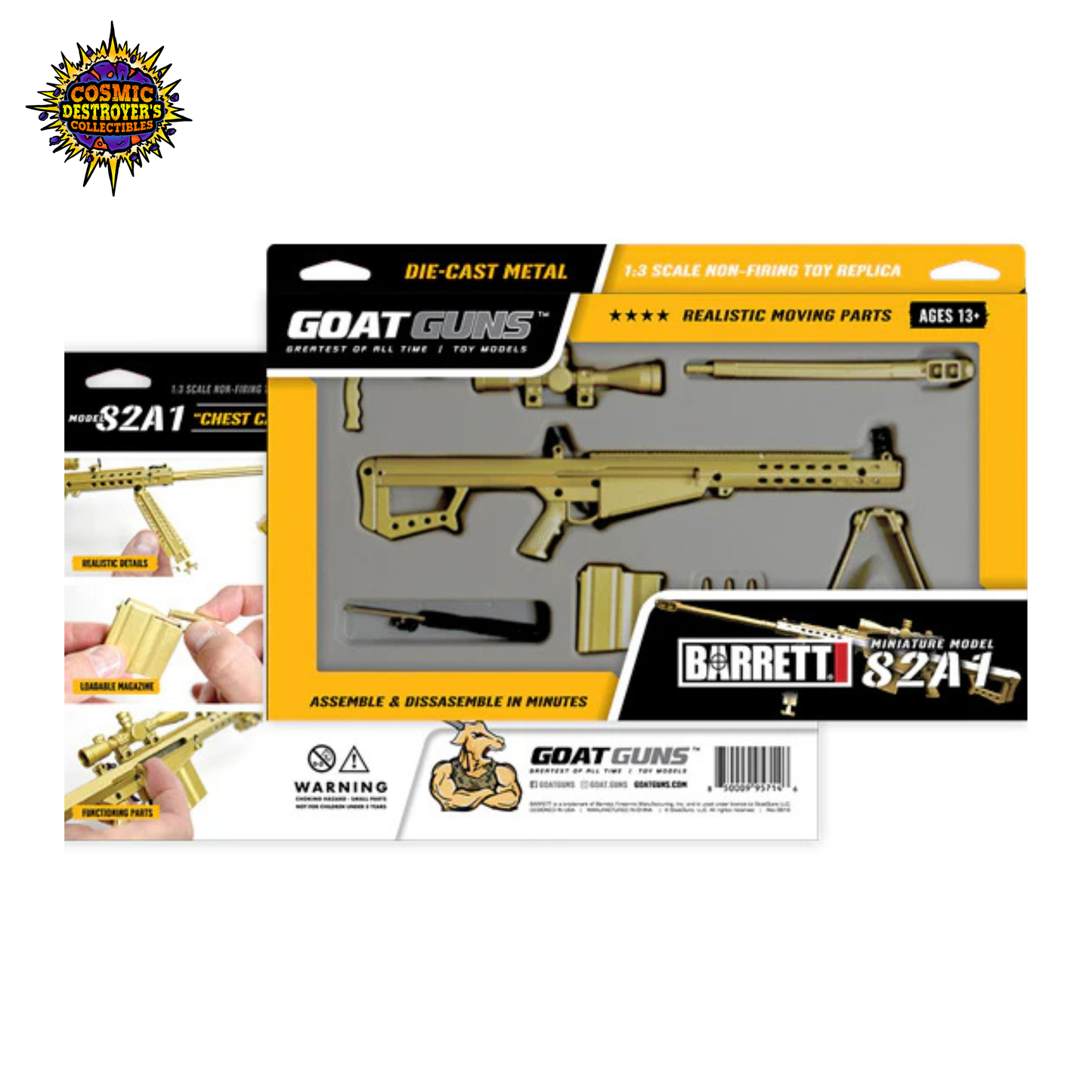 Miniature Barrett 82A1 Die Cast Model Kit - (BARRETT 50cal Model - Gold)
