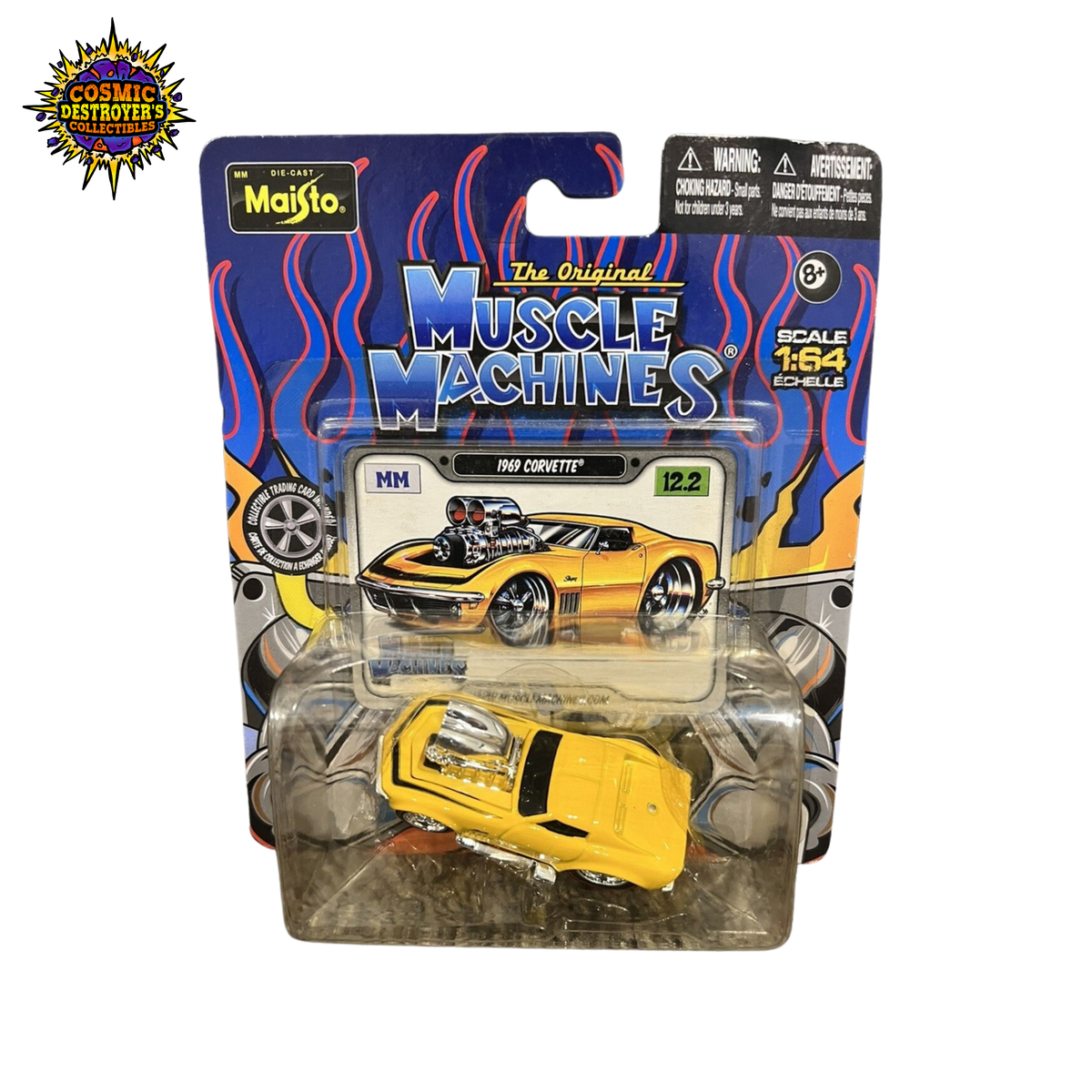 Maisto - Muscle Machines - 1969 Corvette 12.2 (Yellow) 1:64 Scale