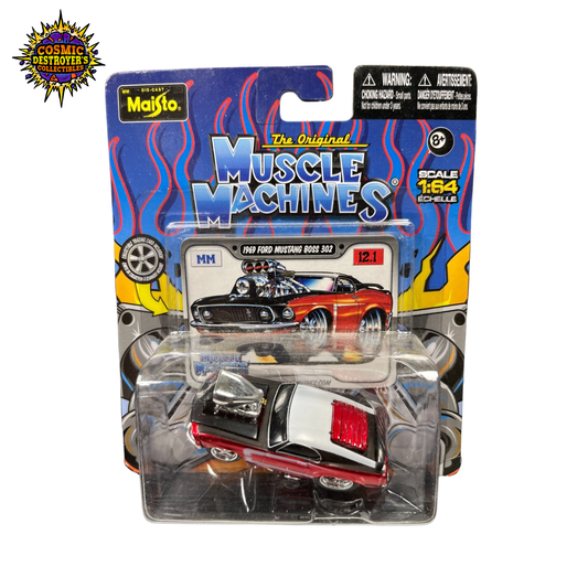 Maisto - Muscle Machines - 1969 Ford Mustang BOSS 302 12.1 (Red/Black) 1:64 Scale