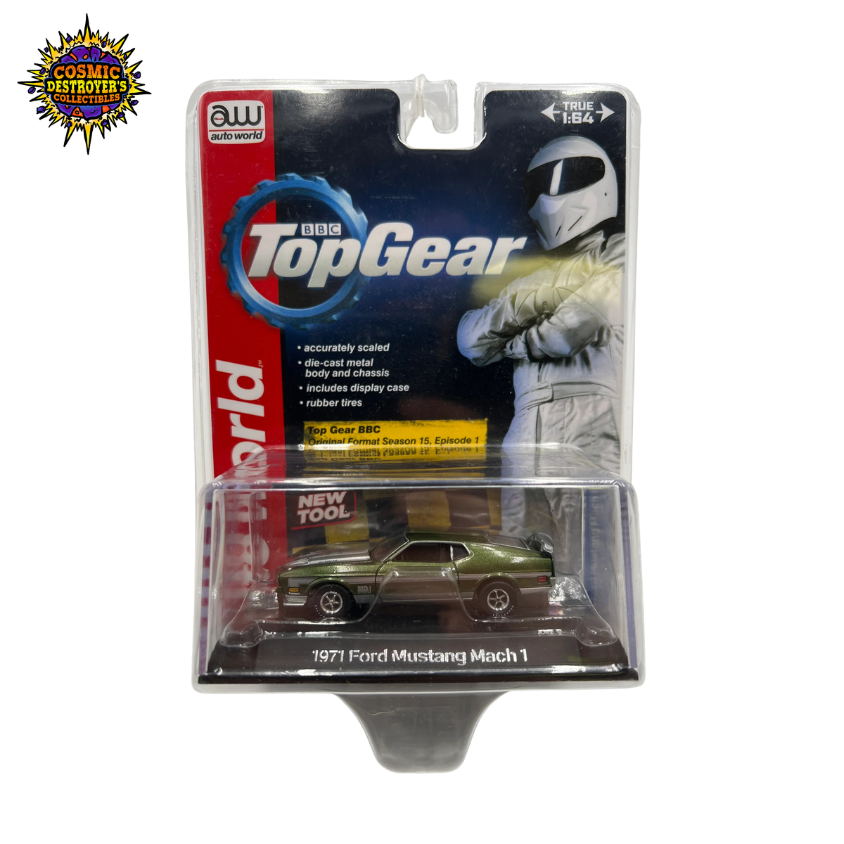Auto World - Top Gear BBC - 1971 Ford Mustang Mach 1 (Green) 1:64 Scale - Die Cast
