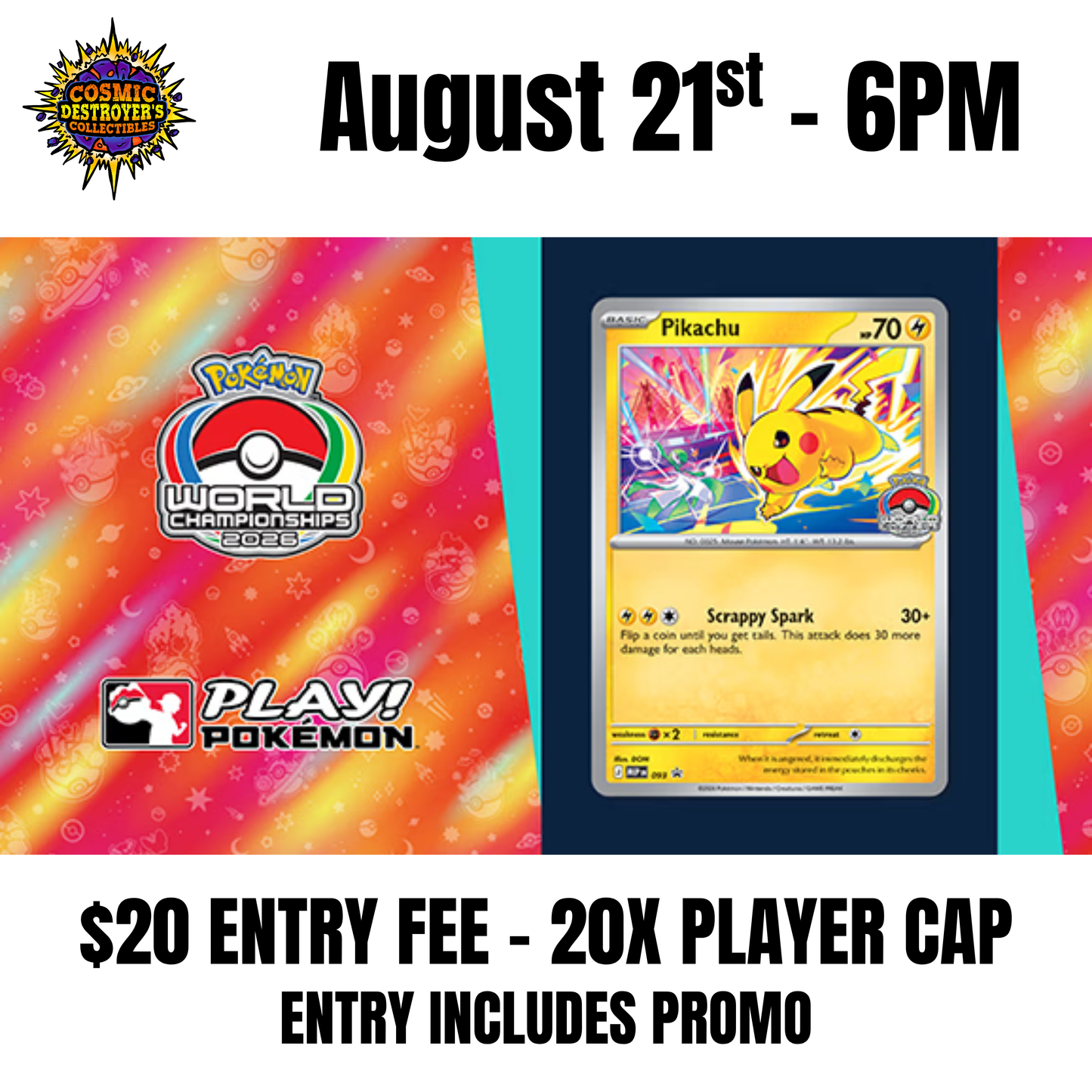 Pokemon Worlds Celebration $20 Entry Fee