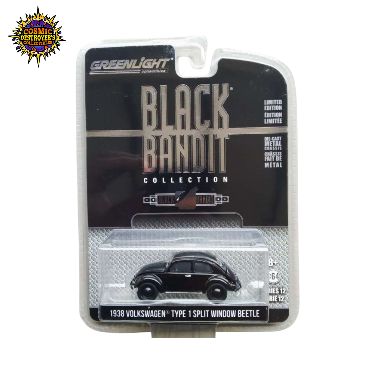 Greenlight - Black Bandit Collection - 1938 Volkswagen Type 1 Split Window Beetle - LE3000 (Diecast) 1:64 Scale