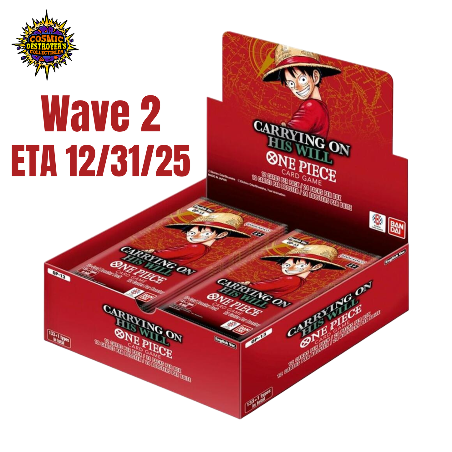 One Piece TCG: Carrying On His Will Booster Box - Carrying On His Will (OP13) (WAVE 2)