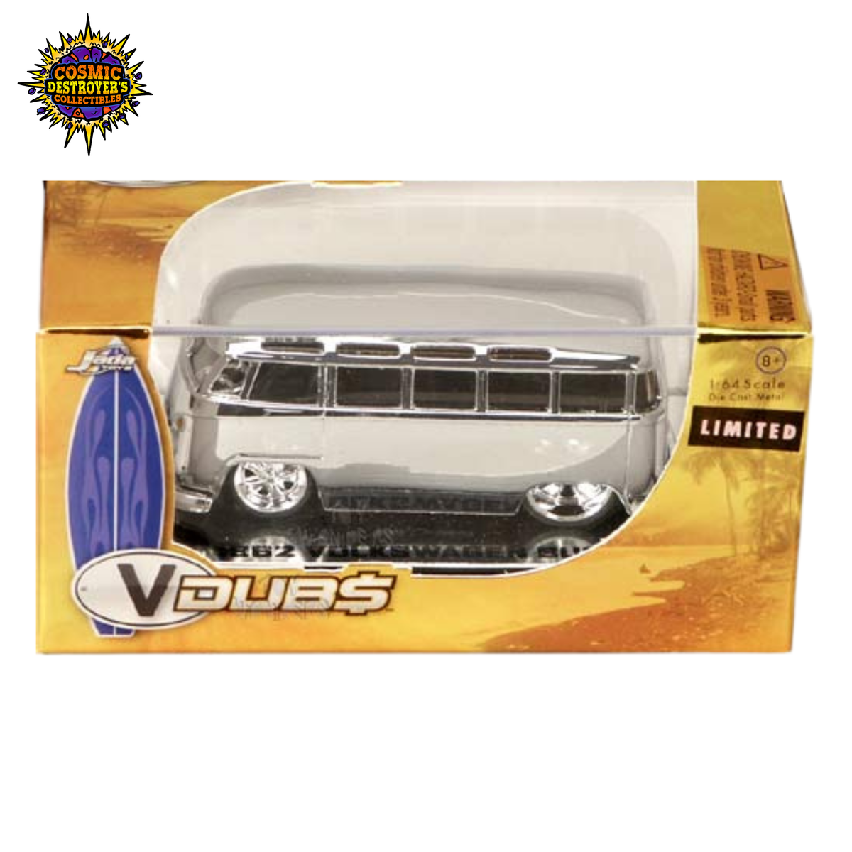 Jada - V DUB$ - 1962 Volkswagen Bus - Limited Edition Chrome - 1:64 Scale - 2006