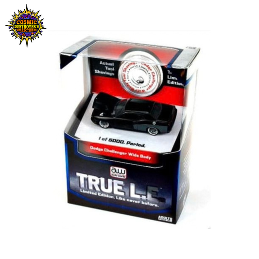 Auto World - True L.E. - Dodge Challenger (Black) Wide Body - LE 5000 - 1:64 Scale - Toys R Us Exclusive - 2011 *YELLOWING BOX*