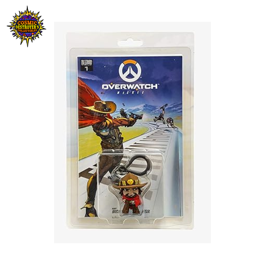 Overwatch McCree #1 Comic Book & Action Figure Backpack Hanger