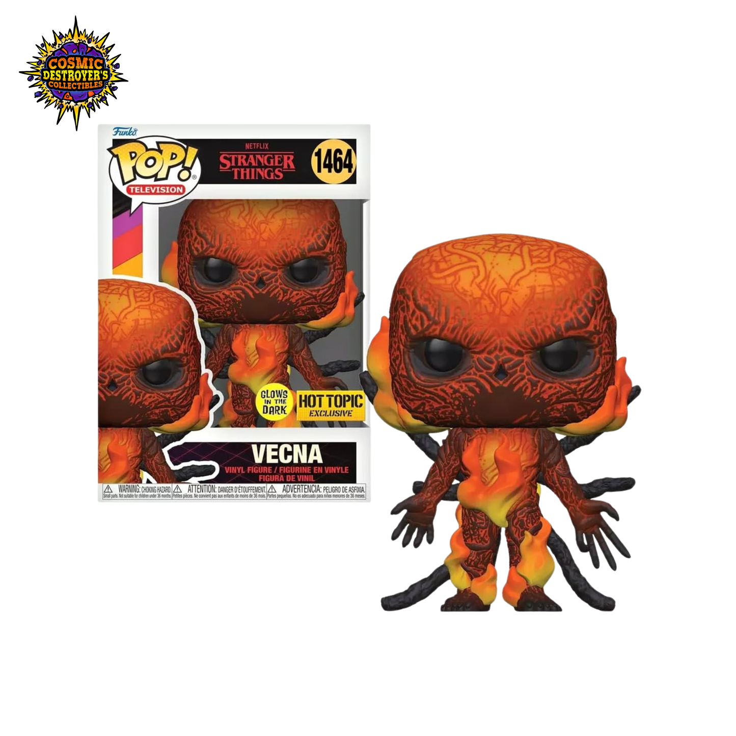 Funko Pop! Television - Stranger Things - Vecna - 1464 GITD (Hot Topic Exclusive)